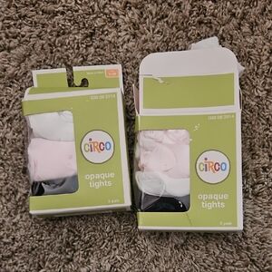 Circo Kids 3-Pack Opaque Tights — Pink, White, Black